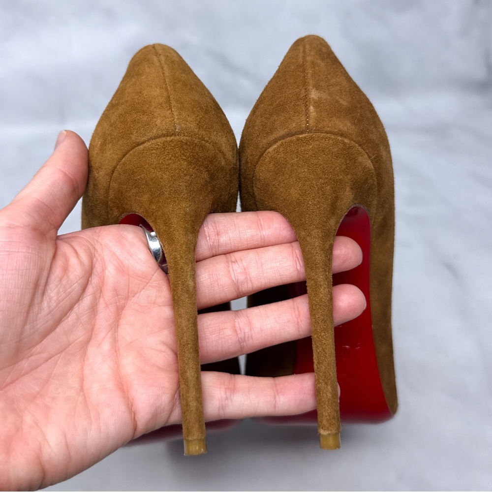Christian Louboutin Pigalle Follies 100 Suede Pointed Toe Stiletto Heel Pumps 40 - Picture 10 of 15